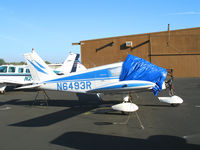 N6493R @ PAO - 1966 Piper PA-28-140 minus engine and under proverbial blue tarp @ Palo Alto Airport, CA - by Steve Nation