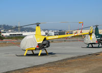 N40398 @ SQL - 1990 Robinson R22 BETA from port side @ San Carlos Airport, CA - by Steve Nation