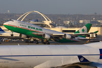 B-16410 @ LAX - EVA Air B-18210 (FLT EVA11) departing RWY 25R enroute to Chiang Kai Shek Int'l (RCTP).  Seen here just above Polar Air Cargo N450PA.