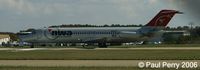 N9342 @ ORF - Building speed on the roll, and you can see all the position lights