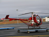 N8874F @ PRB - Del Rio Aviation 1963 Hughes 269A on trailer @ Paso Robles Municipal Airport, CA - by Steve Nation