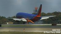N667SW @ ORF - Now for the inevitable tire smoking
