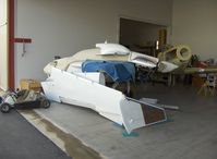 N2519B @ SZP - 1984 Timmer LONG EZE canard, Lycoming O-235 110 Hp, in dissasembled storage for European owner - by Doug Robertson