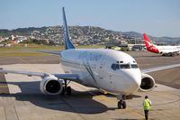 ZK-SJE @ WLG - Push-back in Wellington - by Micha Lueck