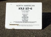 N89014 @ CMA - 1943 North American SNJ-5, P&W R-1340 600 Hp, specifications and performance data card - by Doug Robertson