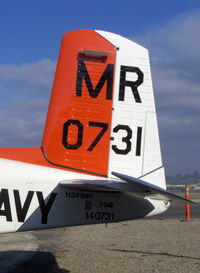 N341MR @ CMA - 1955 Beech D-45 as T-34B MENTOR, Continental IO-550B 300 Hp upgrade, tail data, BuNo 140731 - by Doug Robertson