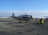 N548NA @ CMA - North American T-28C TROJAN, Wright-Cyclone R-1820-9HD 1,425 Hp, tow to respot - by Doug Robertson