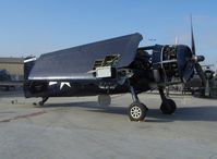 N1078Z @ CMA - 1963 S & S Special Grumman F6F-5 HELLCAT 'Minsi III', P&W R-2800-10W Double Wasp 18 cylinder 2,200 Hp, wings folded, open for maintenance - by Doug Robertson