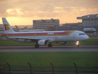 EC-IJN @ EGLL - Iberia A-321 on take off roll runway 27R at Heathrow - by John J. Boling