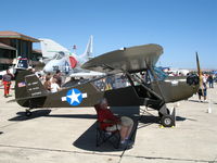N47503 @ PRB - 1943 Aeronca O-58B as US Army 43-8121 Kilroy is here on display during airshow @ Paso Robles Municipal Airport, CA - by Steve Nation