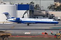 N748SK @ LAX - United Express (SkyWest Airlines) N748SK (FLT SKW6514) from Colorado Springs taxiing to Terminal 7 after arrival on the North complex.