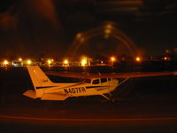 N407FR @ KSMO - N407FR at KSMO Transient Parking. Picture taken from Typhoon Cafe. - by COOL LAST SAMURAI