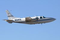 N134TS @ SMO - 1973 Smith Aerostar 601 N134TS climbing out from RWY 3 in gusty Santa Ana winds.