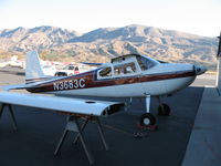 N3683C @ SZP - Starboard view of 1954 Cessna 180 (Look ma, no wing!) @ Santa Paula Airport, CA - by Steve Nation