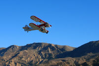 N32135 @ SZP - 1941 Waco UPF-7 climbs out @ Santa Paula Airport, CA - by Steve Nation