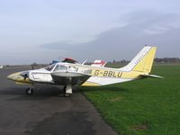 G-BBLU @ EGBT - PA-34-200 Seneca at Turweston - by Simon Palmer