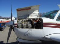 N9487Q @ SZP - 1972 Beech V35B BONANZA, Continental IO-520-B 285 Hp, cowling open for engine cool down at transient parking - by Doug Robertson