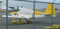 N501RV @ ECG - Pretty VANS, looking like she's in aviation jail