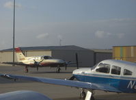 N414RD @ CMA - 1974 Cessna 414, two Continental TSIO-520-J 310 Hp, in left background - by Doug Robertson
