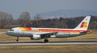 EC-HGY @ VIE - Iberia A320-214 touch down to RWY 34 - by Dieter Klammer