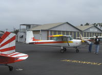 N1701F @ SZP - 1965 Cessna 150F, Continental O-200 100 Hp, spotting aircraft on transient line - by Doug Robertson