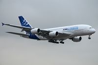 F-WWOW @ LAX - Airbus Industries A380-841 F-WWOW (c/n 1) on short-final to RWY 24R for it's innaugural visit to U.S. soil. Although the weather wasn't the best, it was still an historic event to witness.
