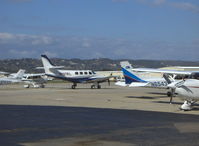 N707RL @ CMA - 1981 Cessna T303 CRUSADER, two Continental TSIO-520-AE Turbos 250 Hp each, counter-rotating 3 blade CS props, clamshell door integral airstair - by Doug Robertson