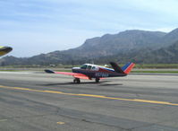 N9786R @ SZP - 1960 Beech M35 BONANZA, Continental IO-470-C 250 Hp, taxi after landing Rwy 22 - by Doug Robertson