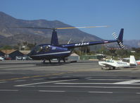 N4466 @ SZP - 2004 Robinson R44 CLIPPER II  w/pop-out floats, Lycoming IO-540 260 hp derated to 225 Hp for takeoff, 205 hp continuous, hover - by Doug Robertson