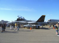 163115 @ NTD - Boeing F/A-18B HORNET of VX-30 Bloodhounds side # 200, two General Electric F404-GE-400 turbofans - by Doug Robertson