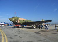 N2805J @ NTD - 1944 Douglas DC-3C as USAF AC-47D gunship 'SPOOKY', two P&W R-1830-90C radial engines 1,200 Hp each, 'Spooky' was the collective call sign of these gunships in the Southeast Asia combat after test in Dec. 1964. 53 operated in Vietnam, with 15  losses. - by Doug Robertson