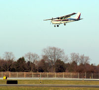 N4975G @ FRG - Skyhawk clears the imaginary 50' obstacle... - by Stephen Amiaga
