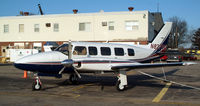 N827RD @ FRG - Navajo on the GCA flight line