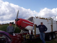N9129E - Packed on trailer ready to move from michigan to Tulsa Ok. Previous owner Ed  on right and friend Jerry on left.