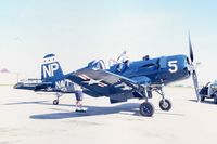 N4901W @ CID - F4U-5NL 124560 stopping over for fuel - by Glenn E. Chatfield