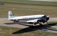 N44V @ DPA - C-47 41-38596 taxiing by the control tower