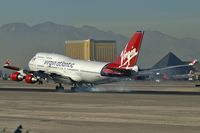 G-VROM @ KLAS - Virgin Atlantic - 'Barbarella' / 2001 Boeing Company 747-443 - by Brad Campbell