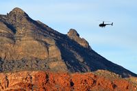 N7510N @ RRHP - Shining Star Helicopters - Las Vegas, Nevada / 2006 Robinson Helicopter Company R44 II - Red Rock Canyon in the background.