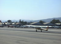 N696NS @ SZP - 1968 Cessna 150H, Continental O-200 100 Hp, touchdown Rwy 22 - by Doug Robertson