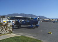 N67433 @ SZP - 1942 Howard DGA-15P, P&W R-985 Wasp Jr. 450 Hp, Archibald 'B', formerly based SZP, refueling, pro photographer gets a shot - by Doug Robertson