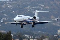 N436FX @ SMO - 2006 Bombardier Learjet 45 N436FX on short final to RWY 21. - by Dean Heald