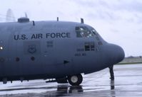63-7839 @ CID - C-130E at the base of the control tower