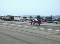 N9786R @ SZP - 1960 Beech M35 BONANZA, Continental IO-470-C 250 Hp, touchdown Rwy 22 - by Doug Robertson