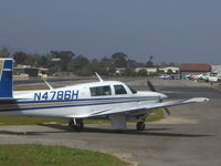 N4786H @ SZP - 1979 Mooney M20J 201, Lycoming IO-360 A&C 200 Hp, taxi off Rwy 22 after landing - by Doug Robertson