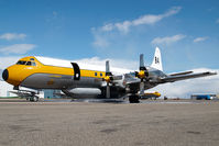 C-GHZI @ CYQF - Air Spray Lockheed Electra testing its waterdrop system - by Yakfreak - VAP