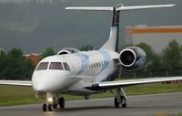 D-AAAI @ SCN - Bombardier Legacy of Cirrus Aviation directly after the delivery flight with a Embraer demonstrator livery