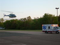 N220LL - Bell 206 landing on emergency call - St. Croix Falls WI - by Joe Elkin