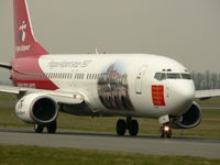 OK-TVD @ LKPR - B737-86N - Special color scheme Airport Prague closeup