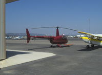 N14QA @ CMA - 2006 Robinson R44 RAVEN II, Lycoming IO-540-AE1A5 derated to 245 Hp for 5 min., 205 Hp continuous of Quantum Air at Orbic Helicopters ramp - by Doug Robertson