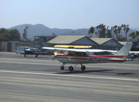 N714HH @ SZP - 1977 Cessna 150M, Continental O-200 100 Hp, landing roll Rwy 22 - by Doug Robertson